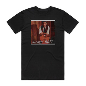 Jacques Brel N3 Au Printemps Album Cover T-Shirt Black Jacques Brel N3 Au Printemps Album Cover T-Shirt Black