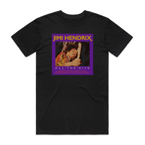 Jimi Hendrix All The Hits Album Cover T-Shirt Black Jimi Hendrix All The Hits Album Cover T-Shirt Black