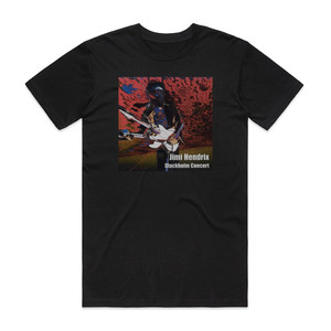 Jimi Hendrix Stockholm Concert Album Cover T-Shirt Black Jimi Hendrix Stockholm Concert Album Cover T-Shirt Black