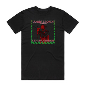 James Brown A Soulful Christmas Album Cover T-Shirt Black James Brown A Soulful Christmas Album Cover T-Shirt Black
