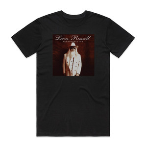 Leon Russell Retrospective Album Cover T-Shirt Black Leon Russell Retrospective Album Cover T-Shirt Black