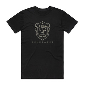LA Guns Renegades 1 Album Cover T-Shirt Black LA Guns Renegades 1 Album Cover T-Shirt Black