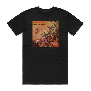 Manilla Road Open The Gates 2 Album Cover T-Shirt Black Manilla Road Open The Gates 2 Album Cover T-Shirt Black