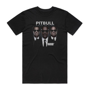 Pitbull Back In Time Album Cover T-Shirt Black