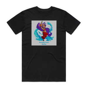 Qumu Burning Town Album Cover T-Shirt Black Qumu Burning Town Album Cover T-Shirt Black