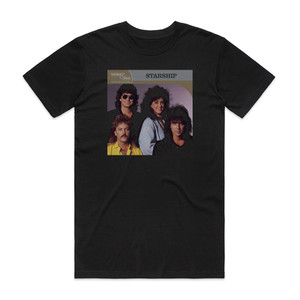 Starship Platinum And Gold Collection Album Cover T-Shirt Black Starship Platinum And Gold Collection Album Cover T-Shirt Black
