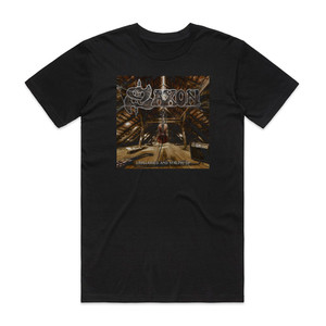 Saxon Unplugged And Strung Up Album Cover T-Shirt Black Saxon Unplugged And Strung Up Album Cover T-Shirt Black
