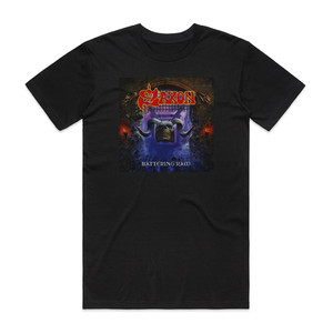 Saxon Battering Ram Album Cover T-Shirt Black Saxon Battering Ram Album Cover T-Shirt Black