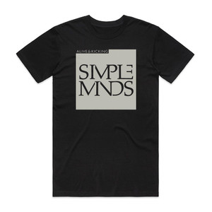 Simple Minds Alive Kicking Album Cover T-Shirt Black Simple Minds Alive Kicking Album Cover T-Shirt Black
