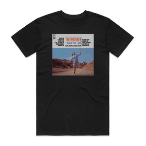 The Ventures I Walk The Line And Other Giant Hits Album Cover T-Shirt Black The Ventures I Walk The Line And Other Giant Hits Album Cover T-Shirt Black