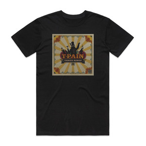 T-Pain Thr33 Ringz Album Cover T-Shirt Black T-Pain Thr33 Ringz Album Cover T-Shirt Black