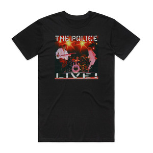 The Police Live Album Cover T-Shirt Black The Police Live Album Cover T-Shirt Black