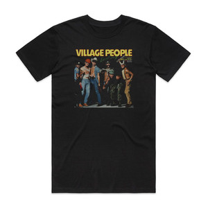 Village People Live And Sleazy Album Cover T-Shirt Black Village People Live And Sleazy Album Cover T-Shirt Black