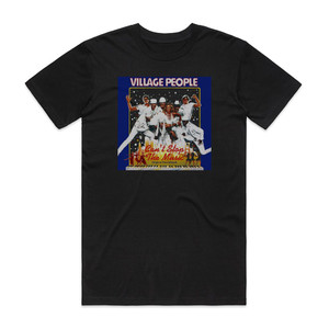 Village People Cant Stop The Music Album Cover T-Shirt Black Village People Cant Stop The Music Album Cover T-Shirt Black
