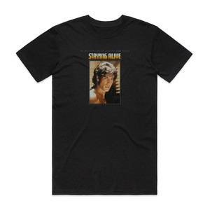 Various Artists Staying Alive Album Cover T-Shirt Black Various Artists Staying Alive Album Cover T-Shirt Black