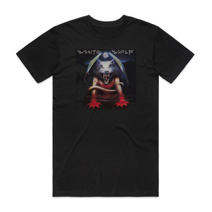 White Wolf Standing Alone Album Cover T-Shirt Black White Wolf Standing Alone Album Cover T-Shirt Black