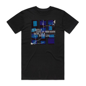 X JAPAN Live In Hokkaido 1995124 Bootleg Album Cover T-Shirt Black X JAPAN Live In Hokkaido 1995124 Bootleg Album Cover T-Shirt Black