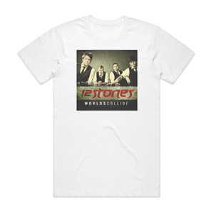 12 Stones Worlds Collide Album Cover T-Shirt White