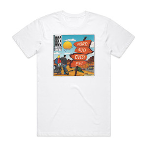 883 Nord Sud Ovest Est Album Cover T-Shirt White 883 Nord Sud Ovest Est Album Cover T-Shirt White