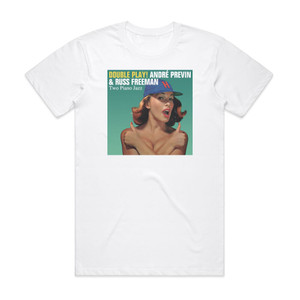 Andre Previn Double Play Album Cover T-Shirt White Andre Previn Double Play Album Cover T-Shirt White
