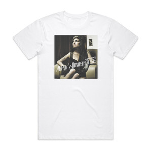 Amy Winehouse Back To Black 2 Album Cover T-Shirt White Amy Winehouse Back To Black 2 Album Cover T-Shirt White