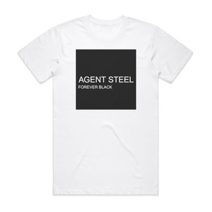 Agent Steel Forever Black Album Cover T-Shirt White Agent Steel Forever Black Album Cover T-Shirt White