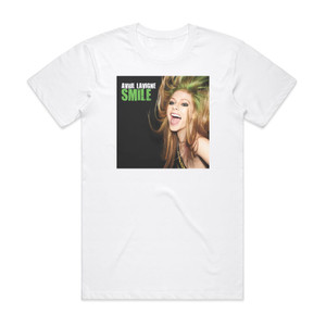 Avril Lavigne Smile 1 Album Cover T-Shirt White Avril Lavigne Smile 1 Album Cover T-Shirt White