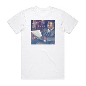 Akon So Blue Album Cover T-Shirt White Akon So Blue Album Cover T-Shirt White