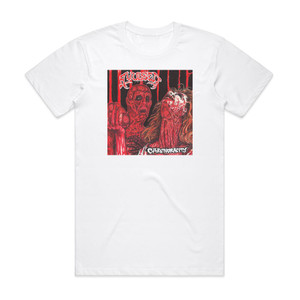Avulsed Carnivoracity Album Cover T-Shirt White Avulsed Carnivoracity Album Cover T-Shirt White