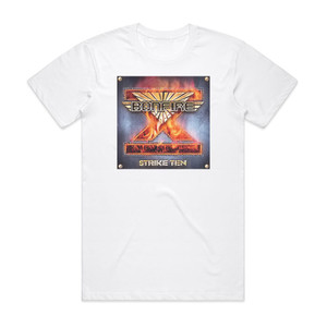 Bonfire Strike Ten Album Cover T-Shirt White Bonfire Strike Ten Album Cover T-Shirt White