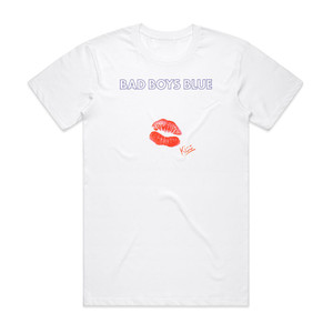 Bad Boys Blue Kiss Album Cover T-Shirt White Bad Boys Blue Kiss Album Cover T-Shirt White