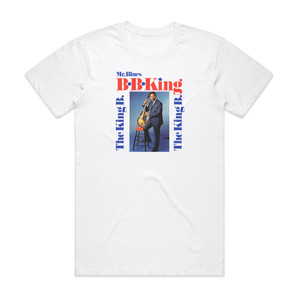 BB King Mr Blues Album Cover T-Shirt White BB King Mr Blues Album Cover T-Shirt White