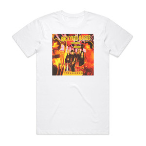 Backyard Babies Babylon Bw Stars Album Cover T-Shirt White Backyard Babies Babylon Bw Stars Album Cover T-Shirt White