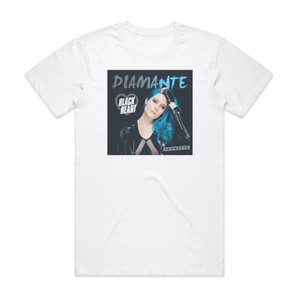 Diamante Black Heart Acoustic Album Cover T-Shirt White Diamante Black Heart Acoustic Album Cover T-Shirt White