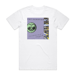 Dry Cleaning Scratchcard Lanyard Album Cover T-Shirt White Dry Cleaning Scratchcard Lanyard Album Cover T-Shirt White