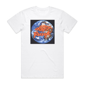 Daft Punk Around The World 1 Album Cover T-Shirt White Daft Punk Around The World 1 Album Cover T-Shirt White
