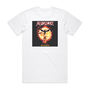 Enforcer Into The Night Album Cover T-Shirt White Enforcer Into The Night Album Cover T-Shirt White