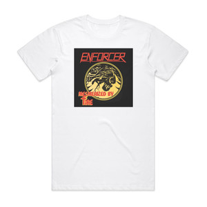 Enforcer Mesmerized By Fire Album Cover T-Shirt White Enforcer Mesmerized By Fire Album Cover T-Shirt White