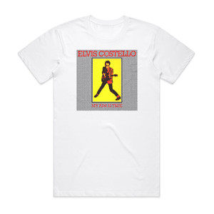 Elvis Costello My Aim Is True 1 Album Cover T-Shirt White Elvis Costello My Aim Is True 1 Album Cover T-Shirt White