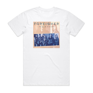 Foreigner Double Vision 1 Album Cover T-Shirt White Foreigner Double Vision 1 Album Cover T-Shirt White