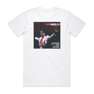 Falco Live Forever Album Cover T-Shirt White Falco Live Forever Album Cover T-Shirt White