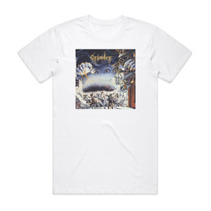 Grinder Dawn For The Living Album Cover T-Shirt White