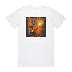 Great White Let It Rock Album Cover T-Shirt White Great White Let It Rock Album Cover T-Shirt White