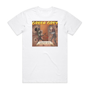 Green Grey Greatest Hits Album Cover T-Shirt White Green Grey Greatest Hits Album Cover T-Shirt White