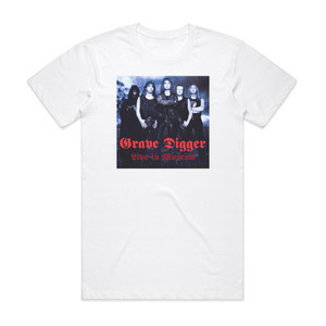 Grave Digger Live In Moscow Album Cover T-Shirt White Grave Digger Live In Moscow Album Cover T-Shirt White