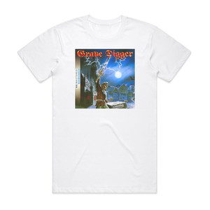 Grave Digger Excalibur Album Cover T-Shirt White Grave Digger Excalibur Album Cover T-Shirt White