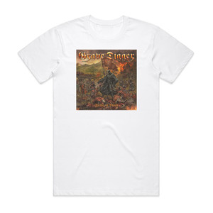 Grave Digger Fields Of Blood Album Cover T-Shirt White Grave Digger Fields Of Blood Album Cover T-Shirt White