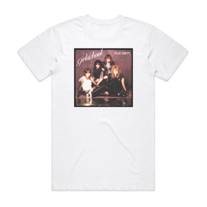 Girlschool Play Dirty Album Cover T-Shirt White Girlschool Play Dirty Album Cover T-Shirt White