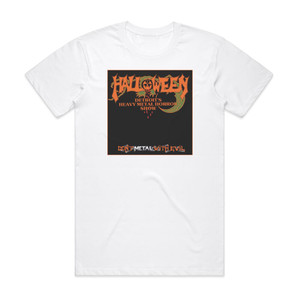 Halloween Dont Metal With Evil Album Cover T-Shirt White Halloween Dont Metal With Evil Album Cover T-Shirt White