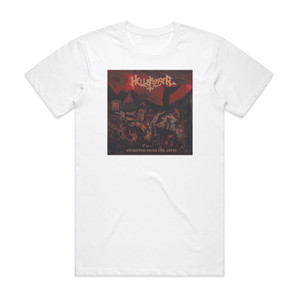 Hellbringer Awakened From The Abyss Album Cover T-Shirt White Hellbringer Awakened From The Abyss Album Cover T-Shirt White